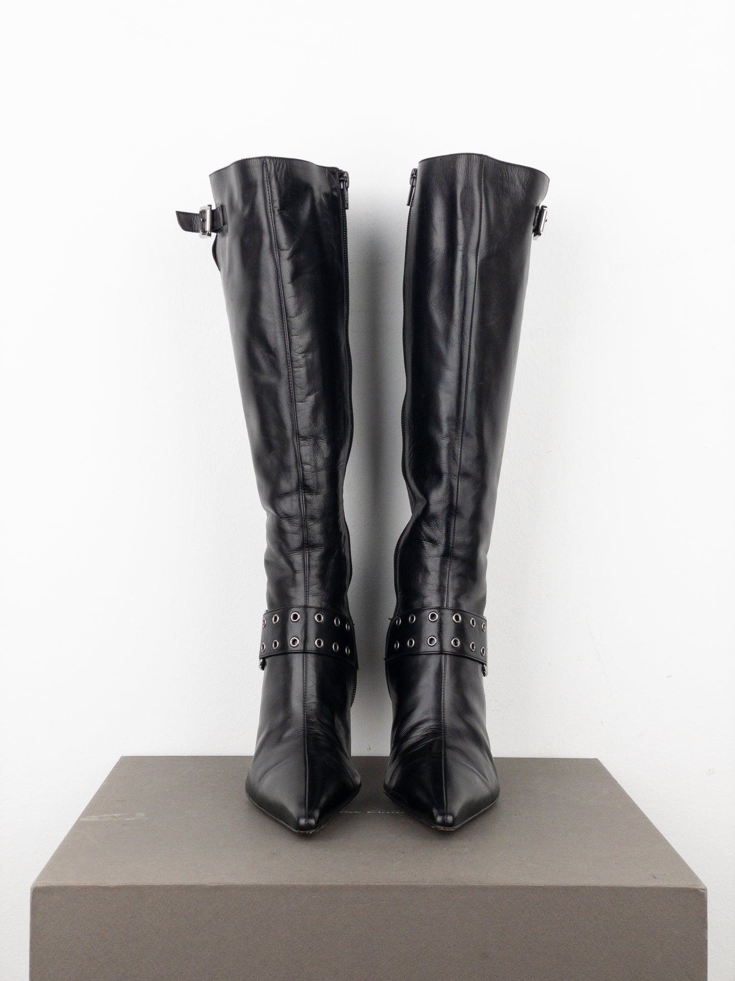 Dior by Galliano SS02 ‘Street Chic’ Buckle Knee-High Heel Boots