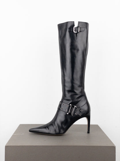 Dior by Galliano SS02 ‘Street Chic’ Buckle Knee-High Heel Boots