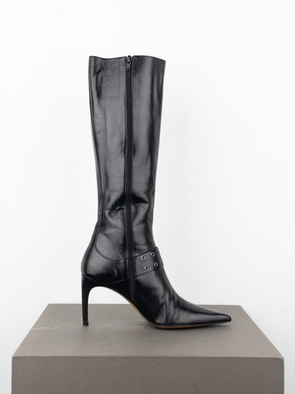 Dior by Galliano SS02 ‘Street Chic’ Buckle Knee-High Heel Boots