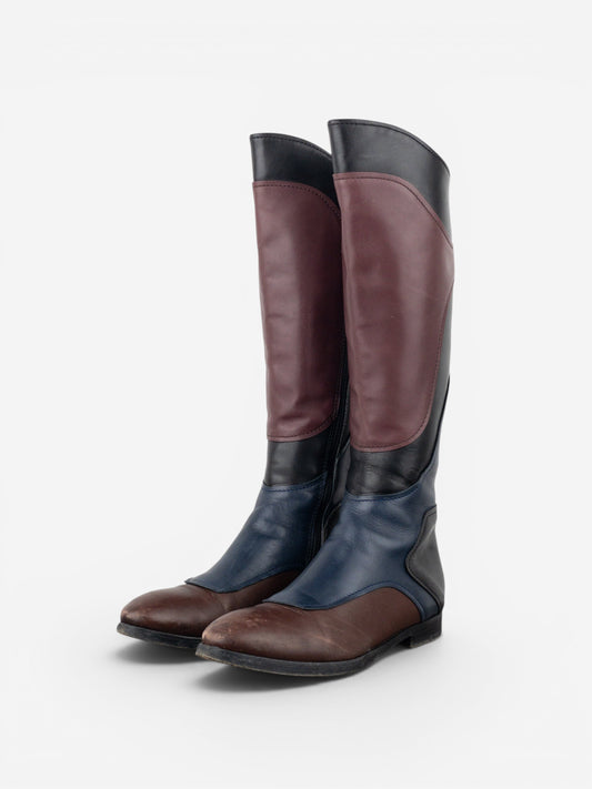 Miu Miu AW08 Knee-High Biker Riding Boots