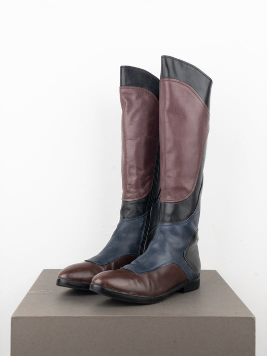 Miu Miu AW08 Knee-High Biker Riding Boots