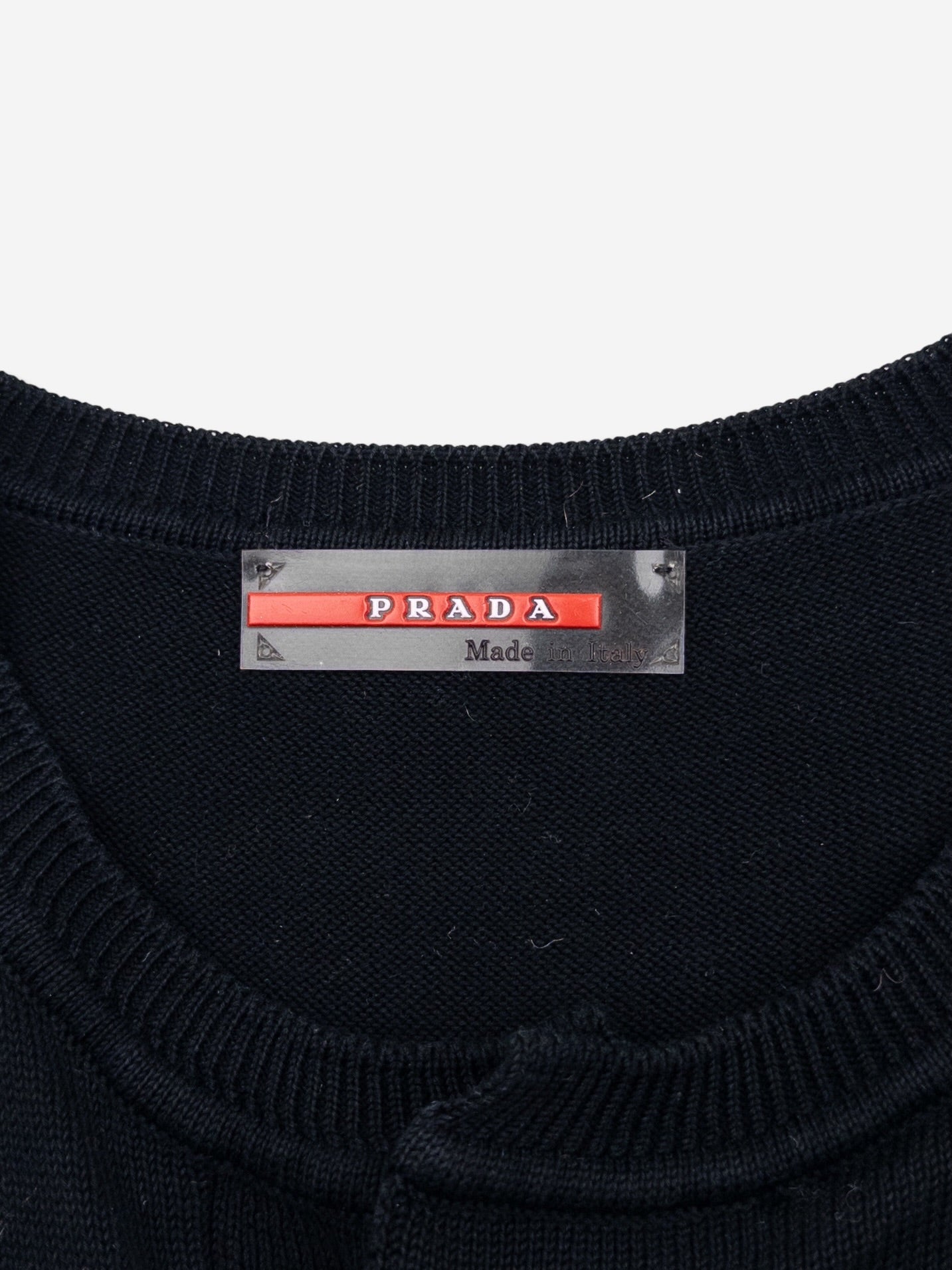 Prada 2000s Sleeveless Bondage Buckle Knit Sweater Vest – brand label