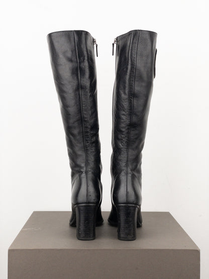 Gucci by Tom Ford AW99 Logo Cutout Riding Heel Boots