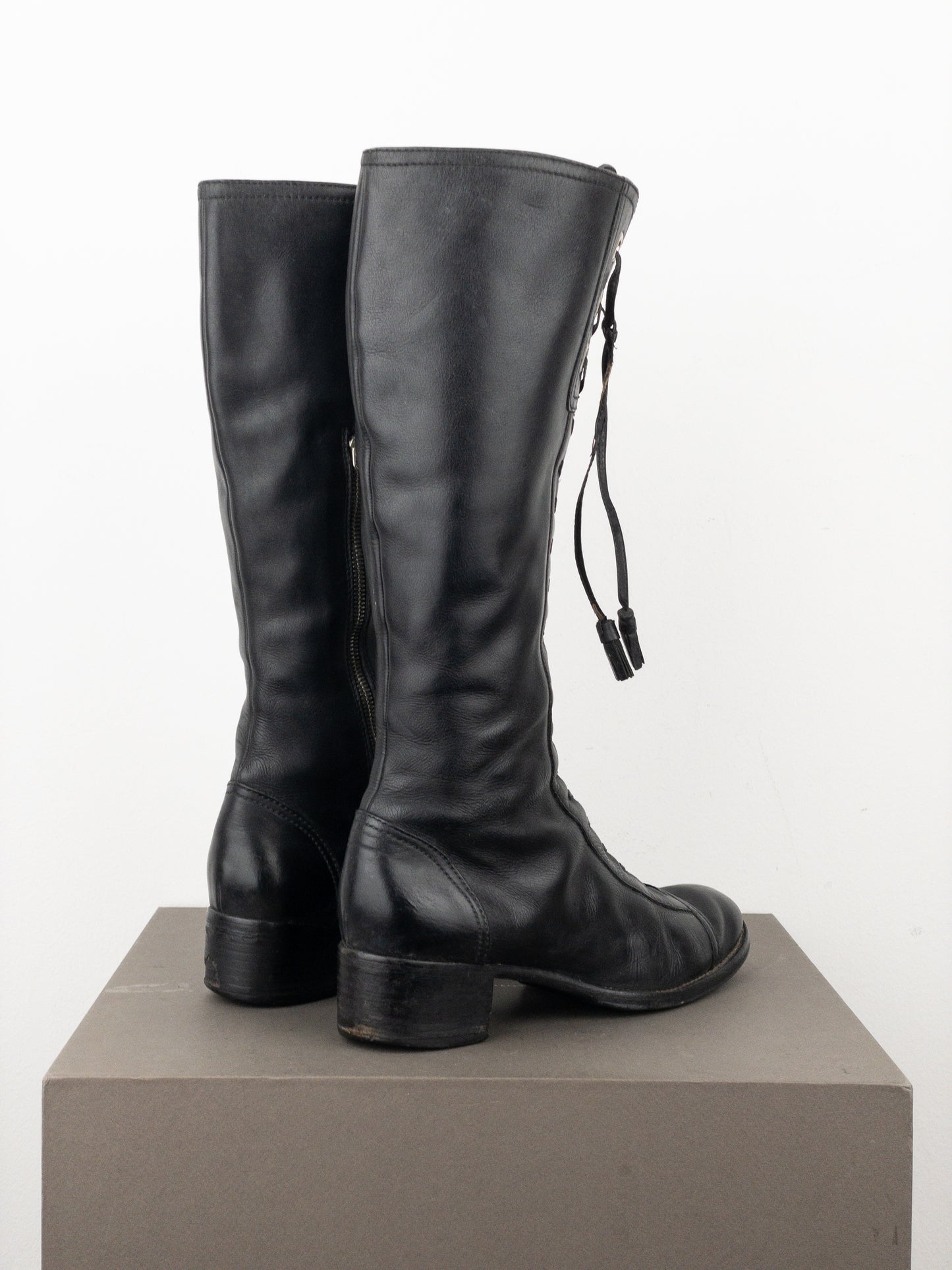 Miu Miu 2000s Knee-High Lace-Up Riding Boots