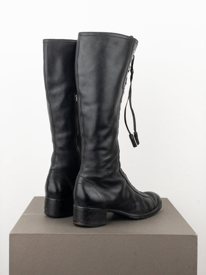 Miu Miu 2000s Knee-High Lace-Up Riding Boots