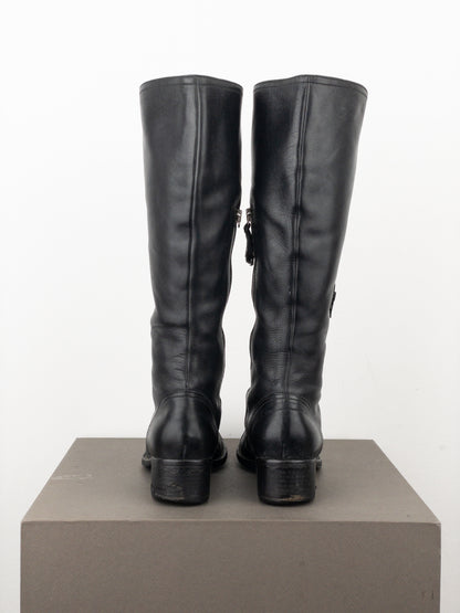 Miu Miu 2000s Knee-High Lace-Up Riding Boots