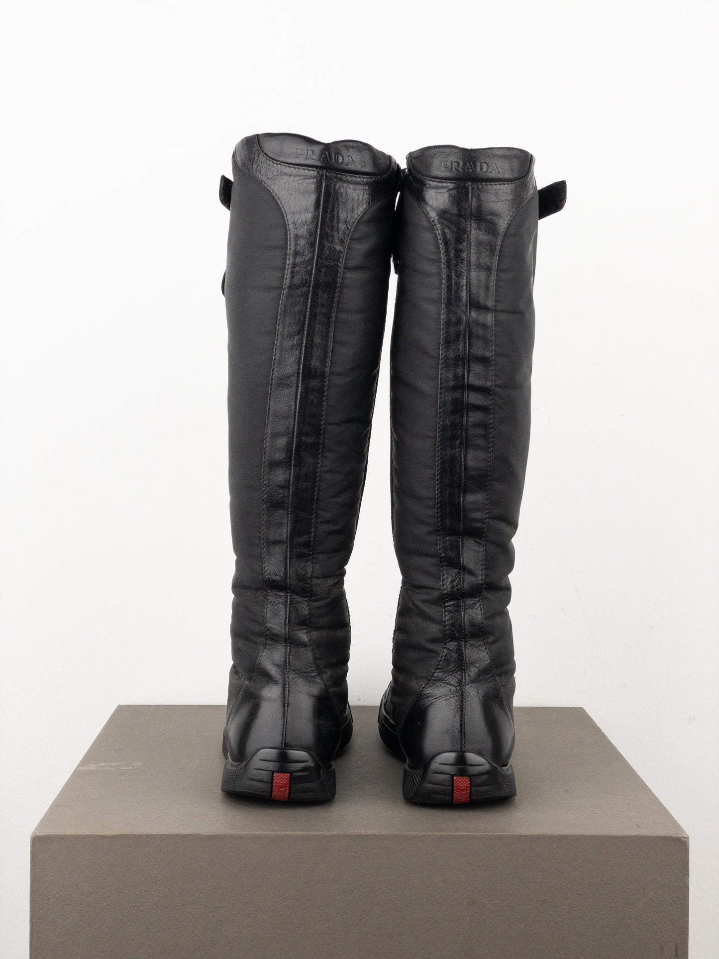 Prada 2000s Knee-High Boxing Racing Lace-Up Sneaker Boots