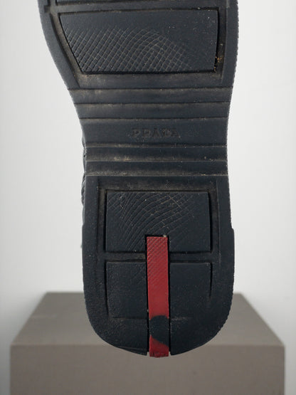 Prada 2000s Knee-High Boxing Racing Lace-Up Sneaker Boots