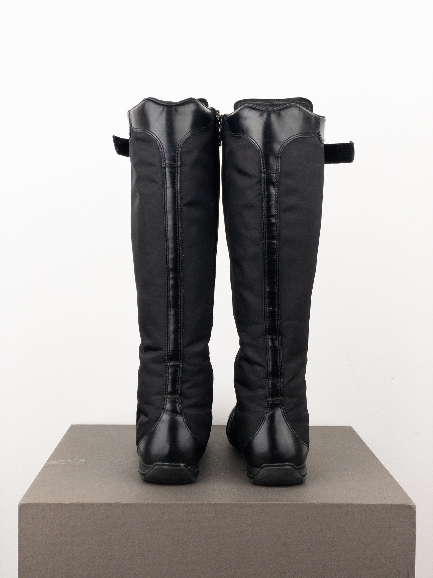 Prada 2000s Knee-High Boxing Racing Lace-Up Sneaker Boots