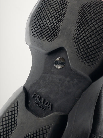 Prada AW14 Knee-High Biker Moto Wedge Boots