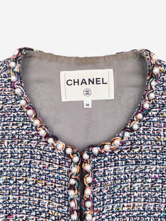 Chanel by Karl Lagerfeld SS17 Pearl Trim Tweed Vest – brand label