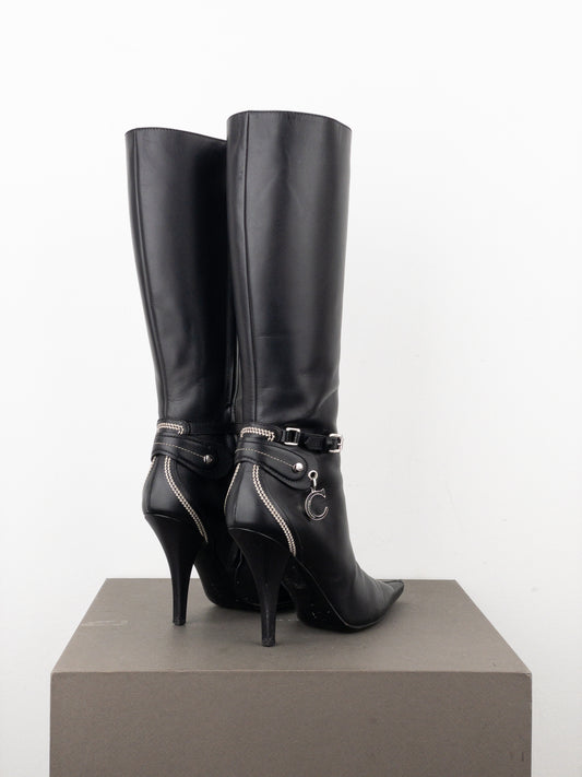 Dior by Galliano SS05 Knee High Detective Heel Boots