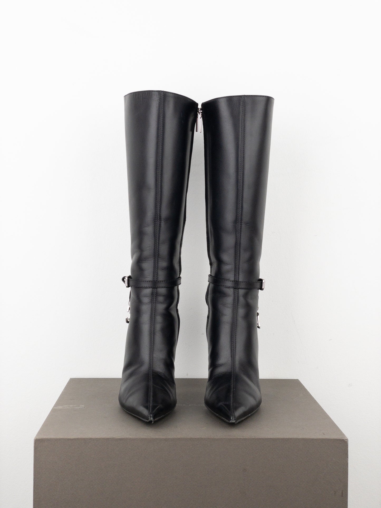 Dior by Galliano SS05 Knee High Detective Heel Boots