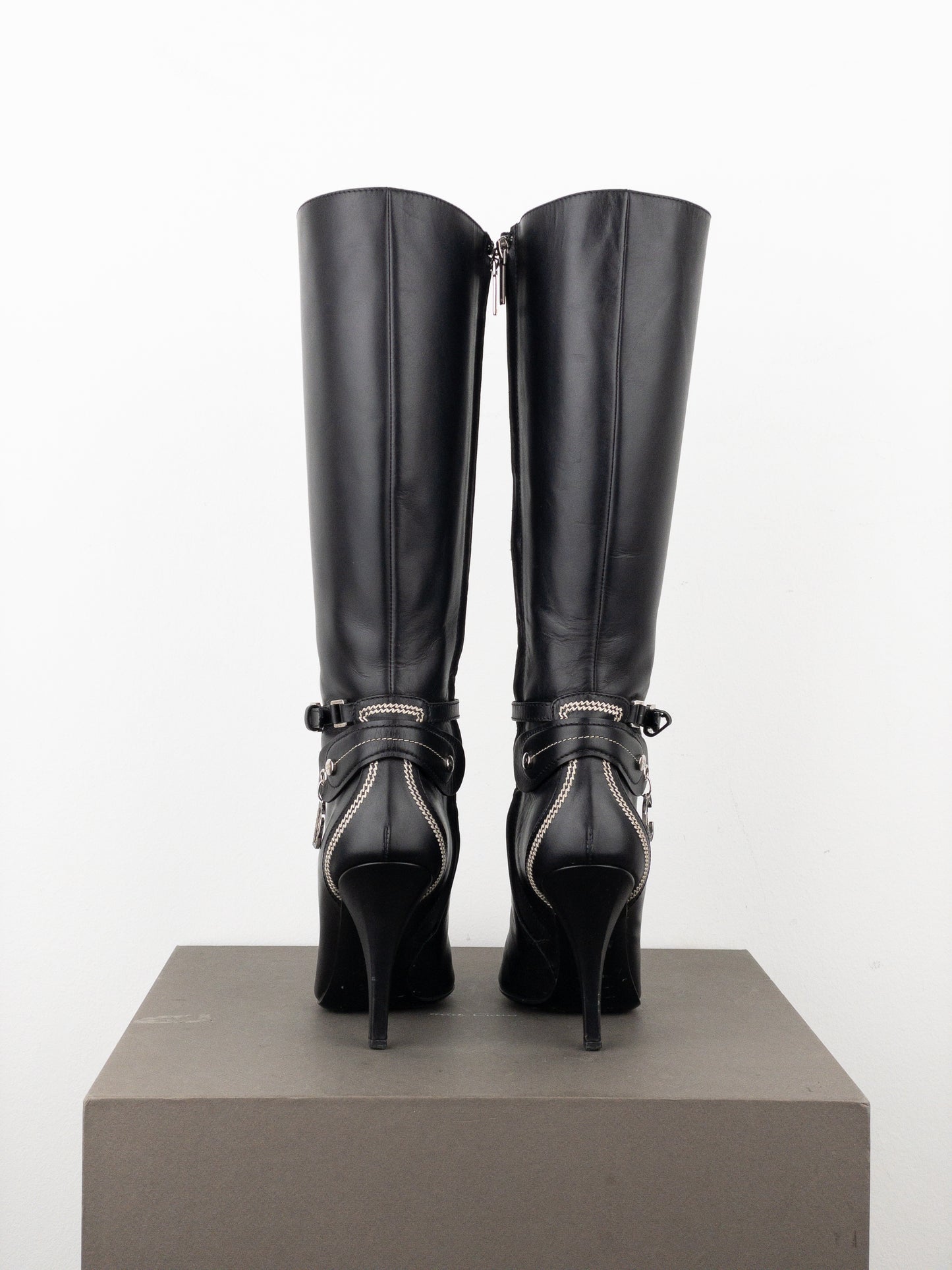 Dior by Galliano SS05 Knee High Detective Heel Boots