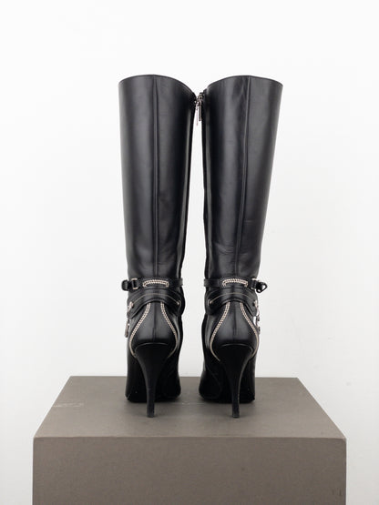 Dior by Galliano SS05 Knee High Detective Heel Boots