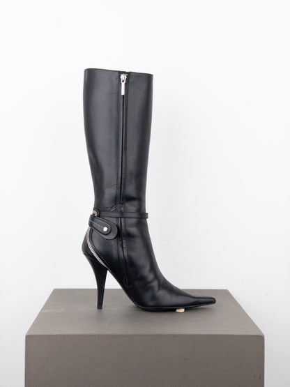 Dior by Galliano SS05 Knee High Detective Heel Boots