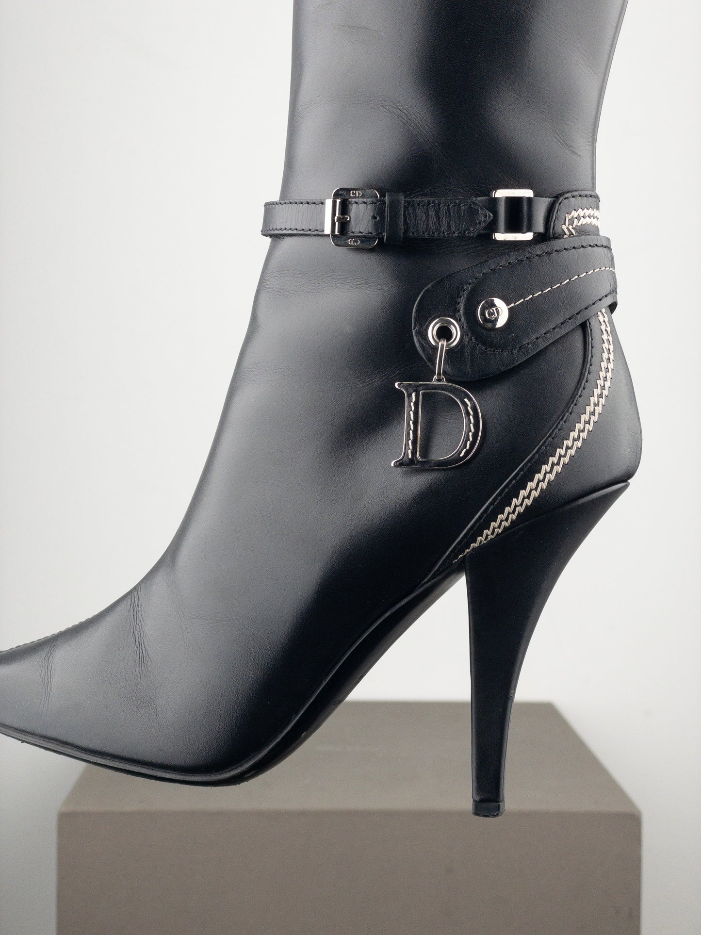Dior by Galliano SS05 Knee High Detective Heel Boots