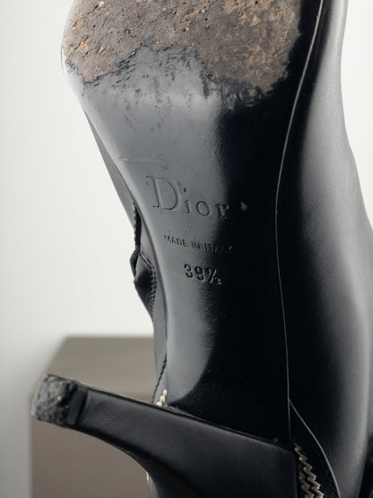 Dior by Galliano SS05 Knee High Detective Heel Boots