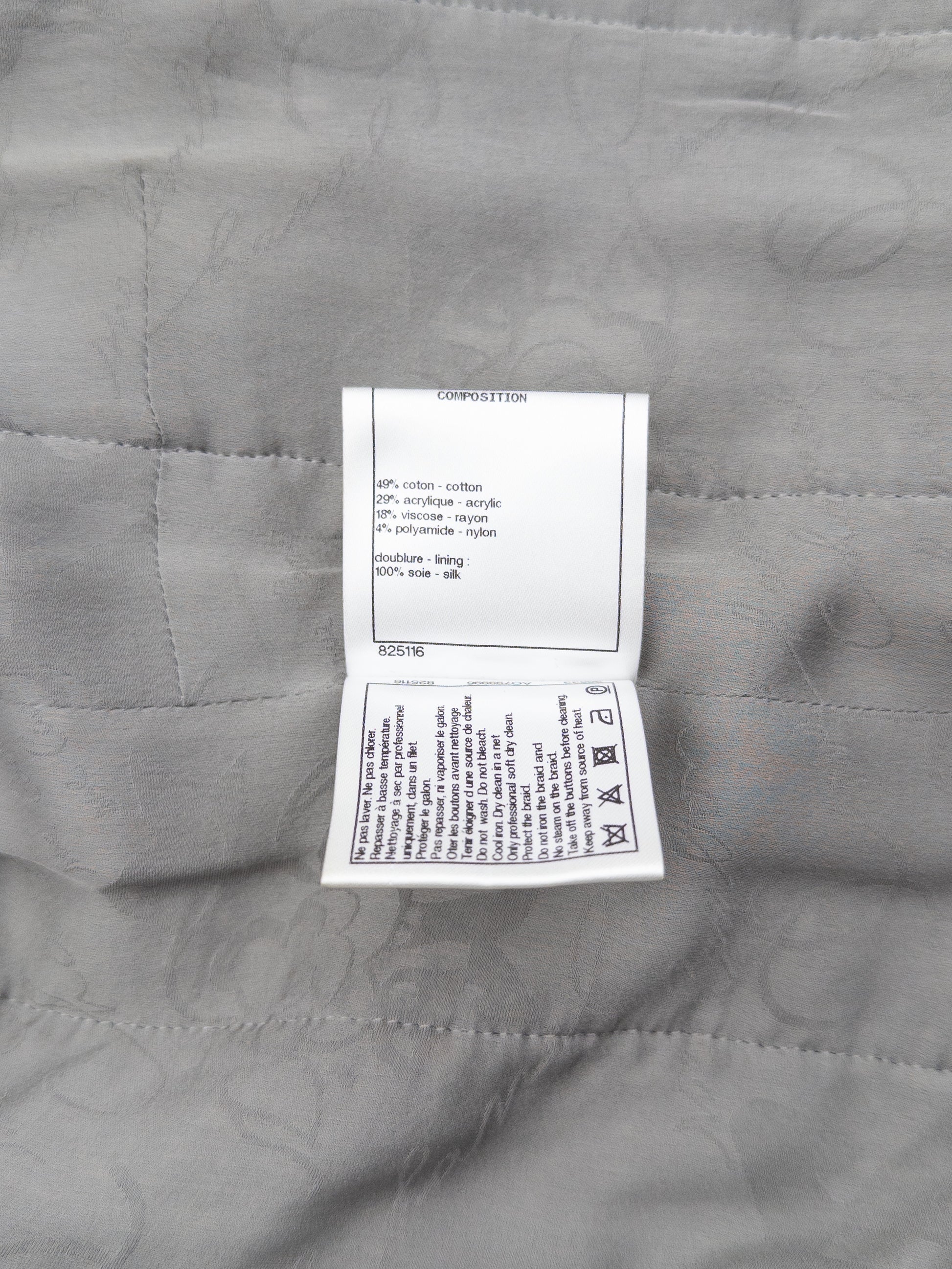 Chanel by Karl Lagerfeld SS17 Pearl Trim Tweed Vest – composition label