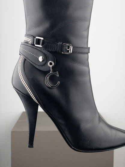 Dior by Galliano SS05 Knee High Detective Heel Boots