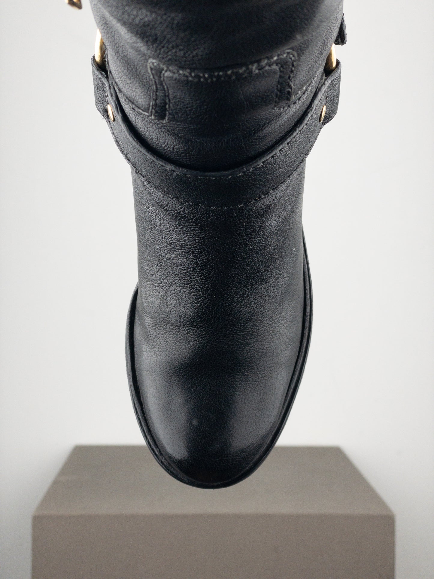 Prada 2000s Knee-High Buckle Biker Heel Boots