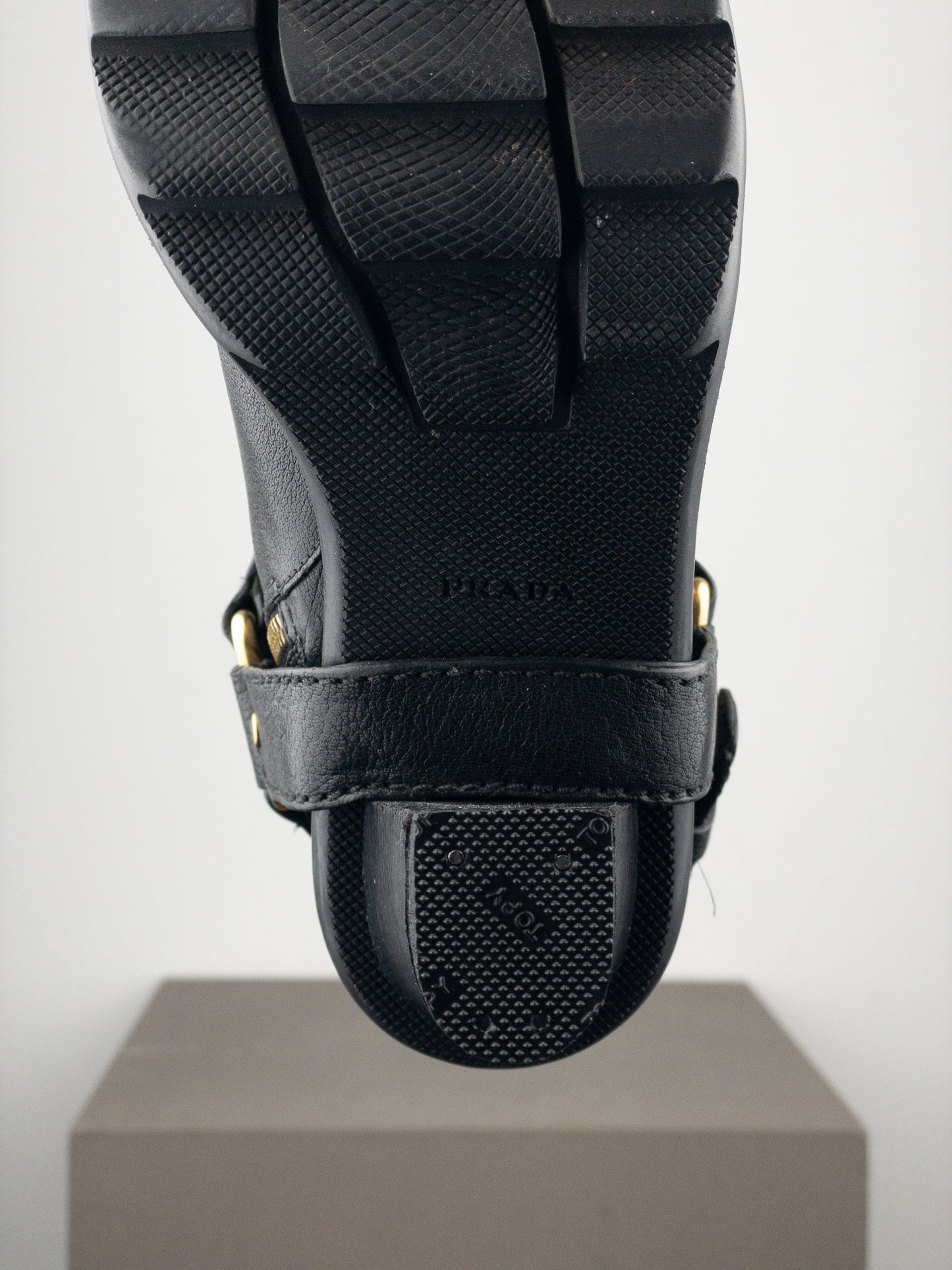 Prada 2000s Knee-High Buckle Biker Heel Boots