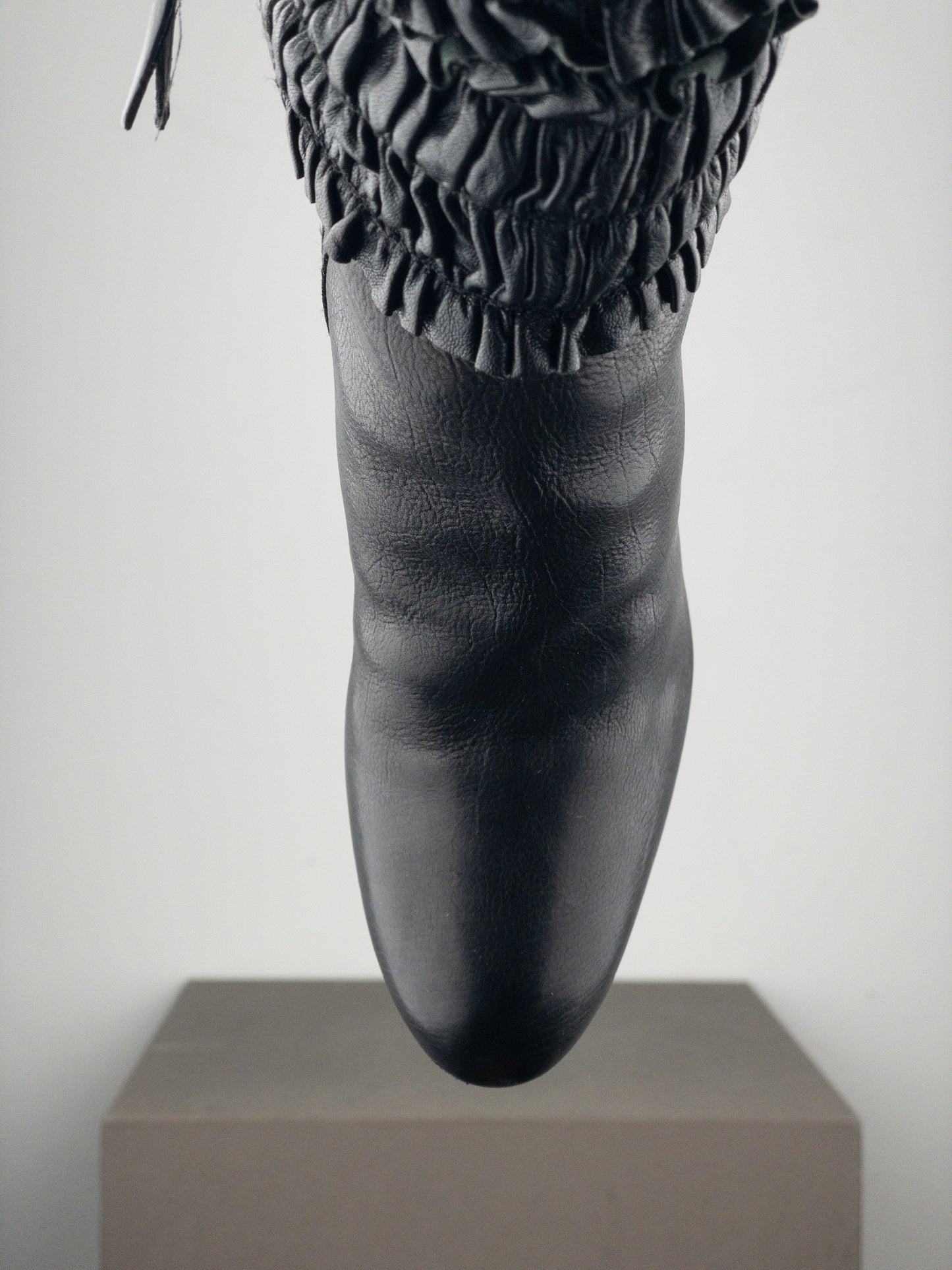 Miu Miu 2000s Knee-High Ruffle Heel Boots