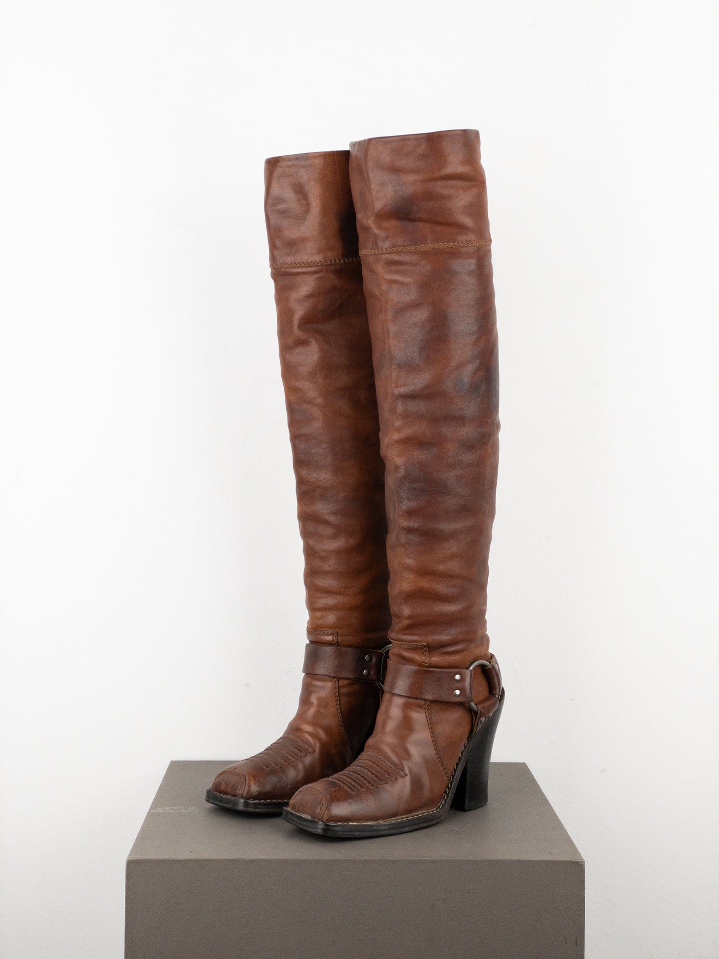 Dior by Galliano AW06 ‘Diorider’ Overknee Cowboy Biker Heel Boots