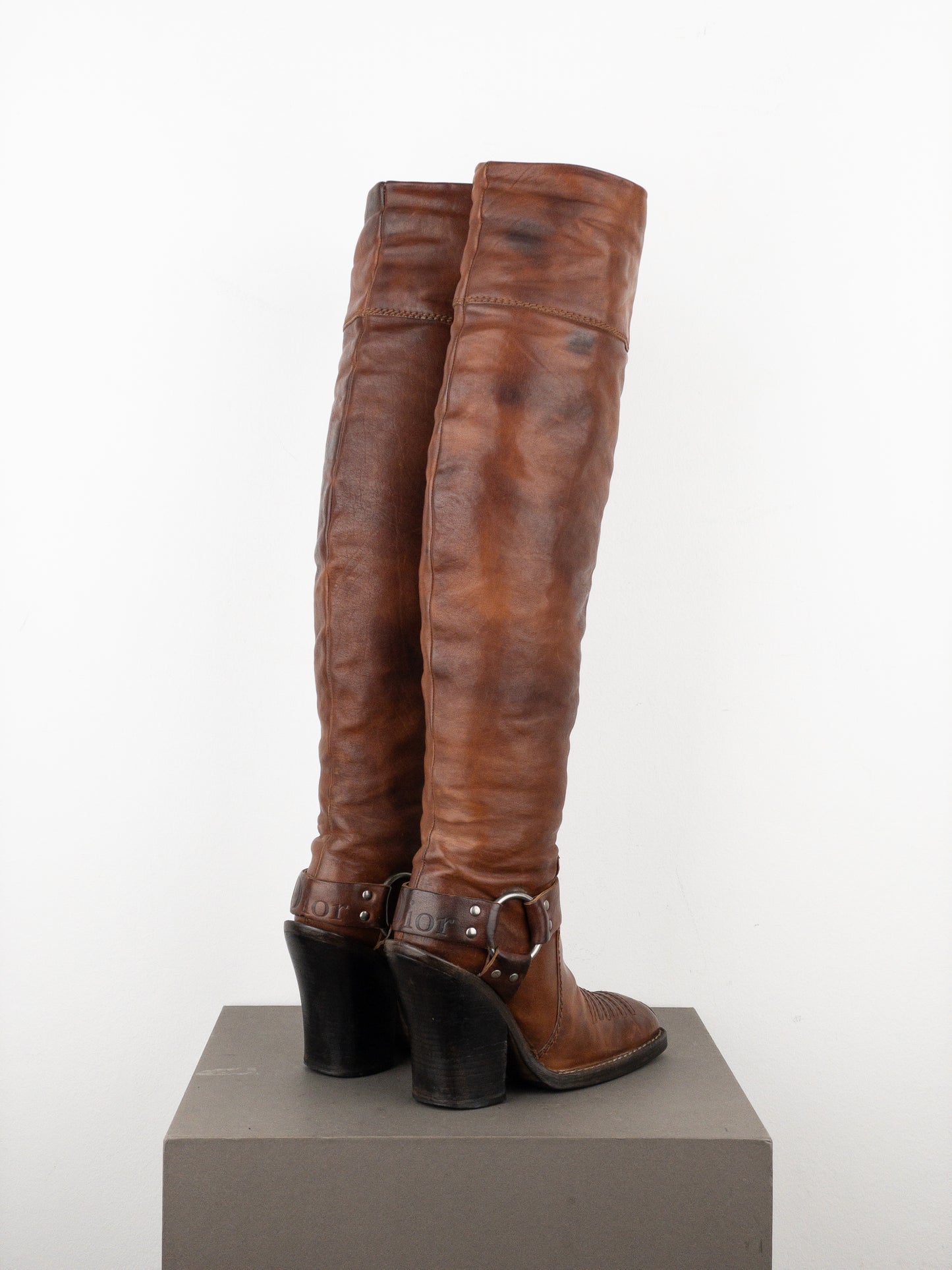 Dior by Galliano AW06 ‘Diorider’ Overknee Cowboy Biker Heel Boots