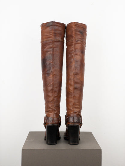Dior by Galliano AW06 ‘Diorider’ Overknee Cowboy Biker Heel Boots