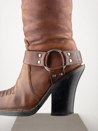 Dior by Galliano AW06 ‘Diorider’ Overknee Cowboy Biker Heel Boots