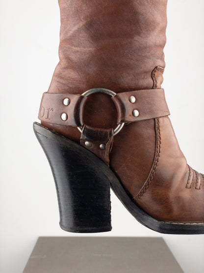 Dior by Galliano AW06 ‘Diorider’ Overknee Cowboy Biker Heel Boots