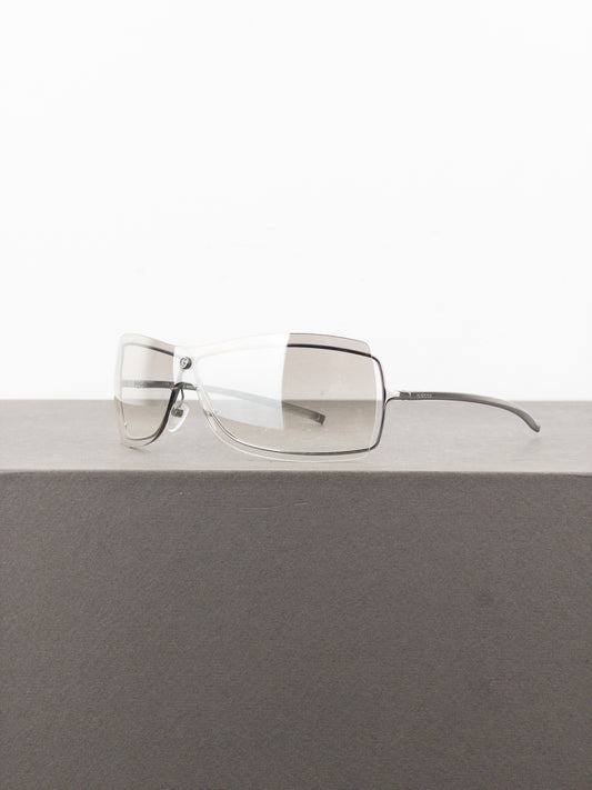 Gucci by Tom Ford 2000s GG1711 Rimless Wrap Shield Sunglasses