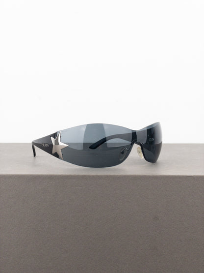Prada SS04 ‘SPR72G’ Star Wrap Mask Shield Sunglasses