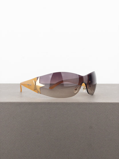 Prada SS04 ‘SPR72G’ Star Wrap Mask Shield Sunglasses