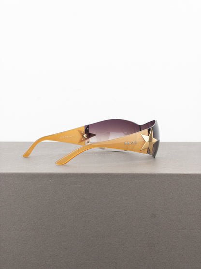Prada SS04 ‘SPR72G’ Star Wrap Mask Shield Sunglasses