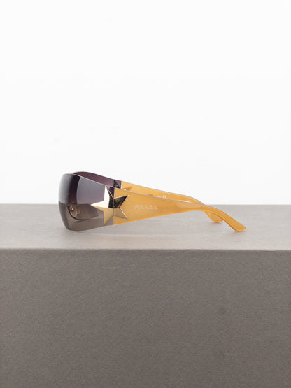 Prada SS04 ‘SPR72G’ Star Wrap Mask Shield Sunglasses