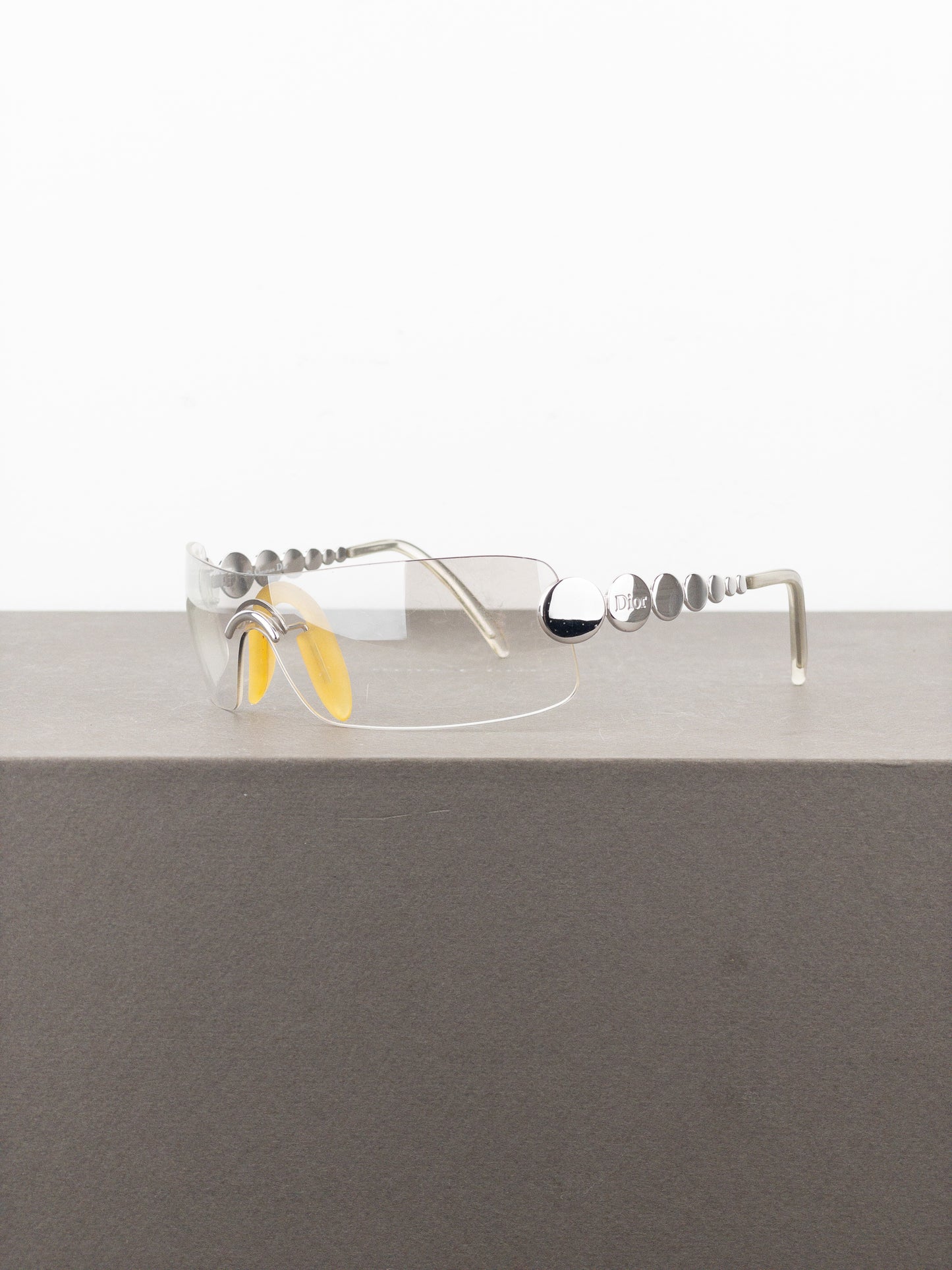 Dior by Galliano SS04 ‘Millenium’ Ruthenium Wrap Mask Shield Sunglasses