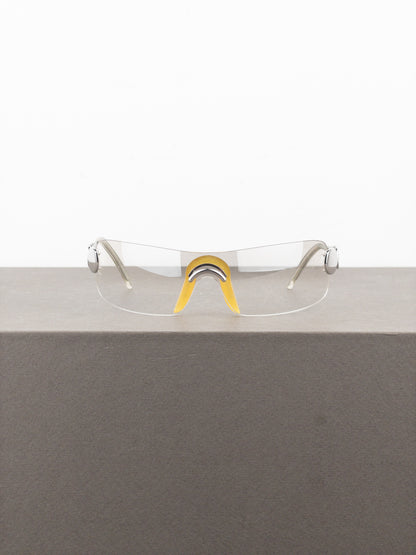 Dior by Galliano SS04 ‘Millenium’ Ruthenium Wrap Mask Shield Sunglasses