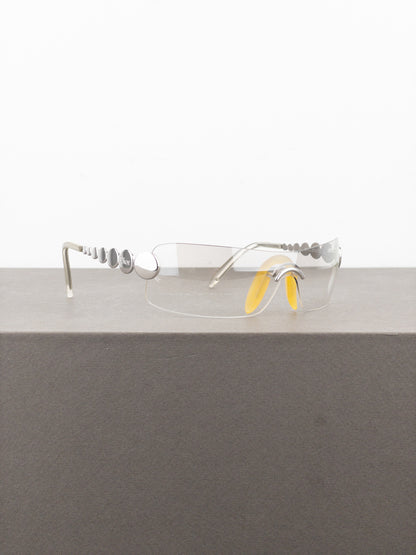 Dior by Galliano SS04 ‘Millenium’ Ruthenium Wrap Mask Shield Sunglasses