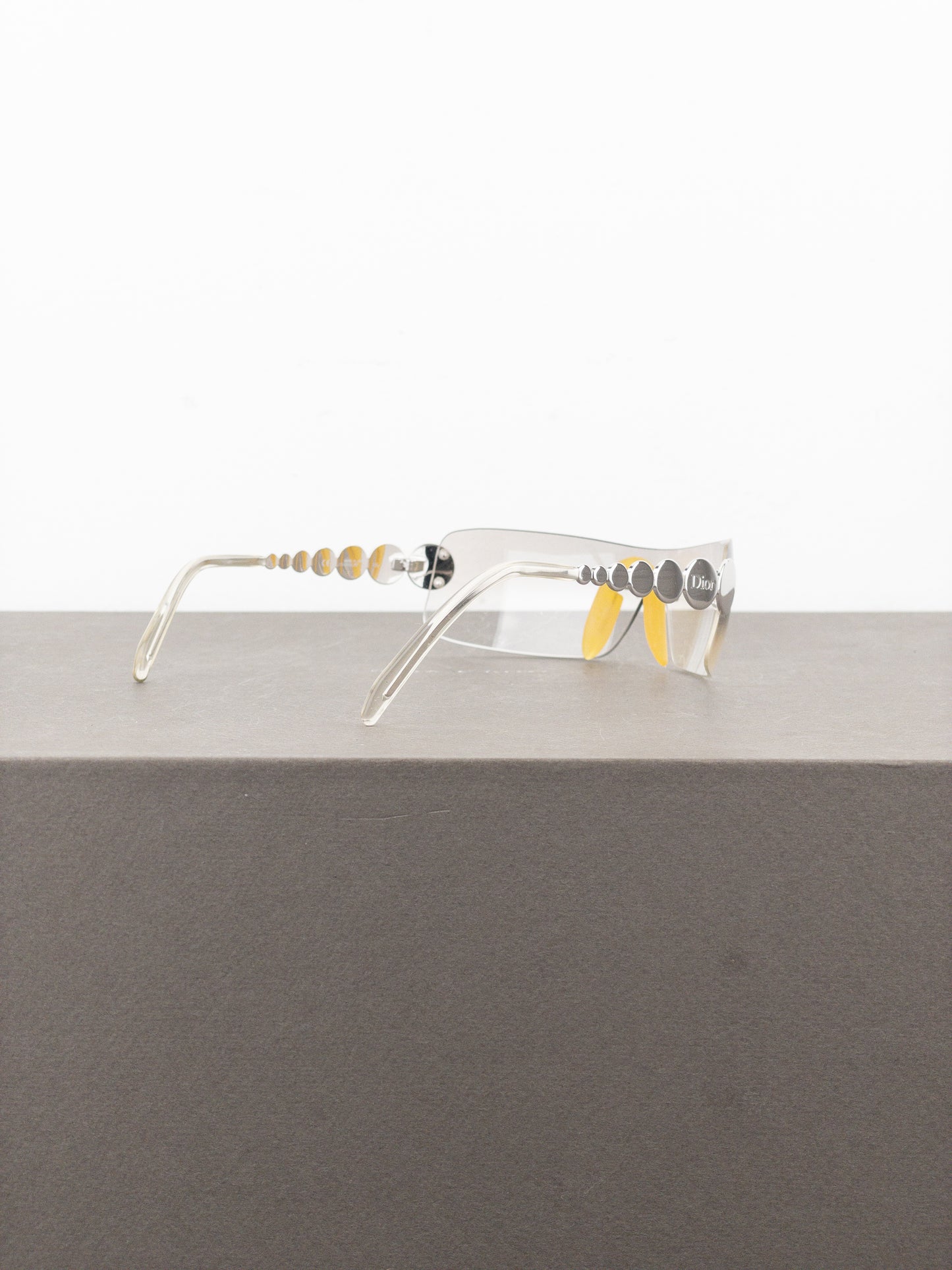 Dior by Galliano SS04 ‘Millenium’ Ruthenium Wrap Mask Shield Sunglasses