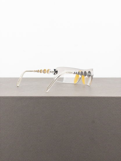 Dior by Galliano SS04 ‘Millenium’ Ruthenium Wrap Mask Shield Sunglasses