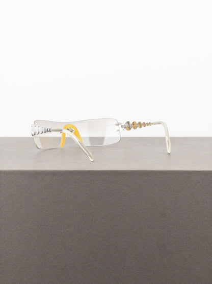 Dior by Galliano SS04 ‘Millenium’ Ruthenium Wrap Mask Shield Sunglasses