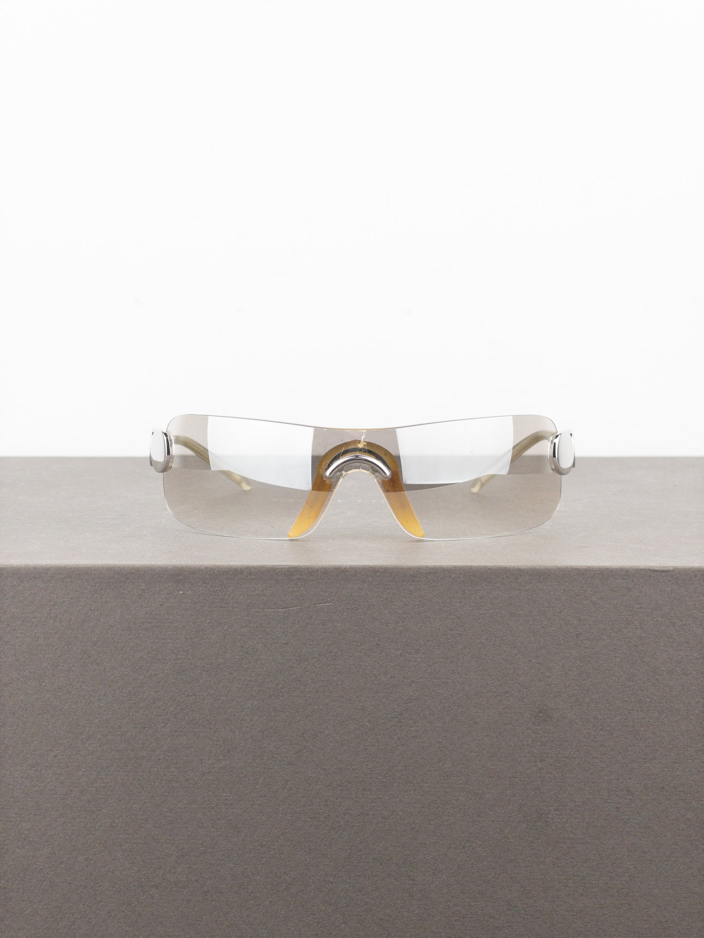 Dior by Galliano SS04 ‘Millenium’ Ruthenium Wrap Mask Shield Sunglasses