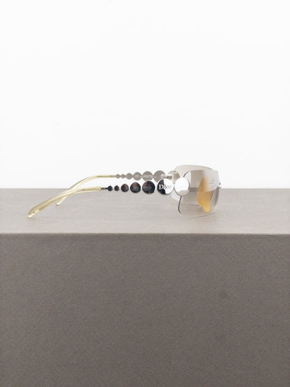 Dior by Galliano SS04 ‘Millenium’ Ruthenium Wrap Mask Shield Sunglasses