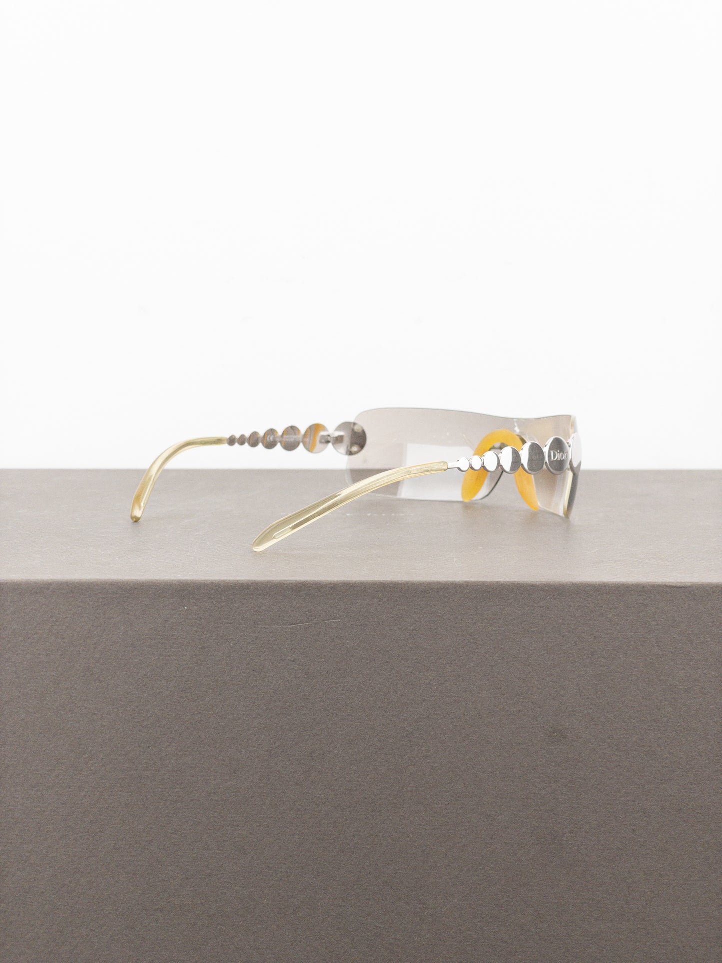 Dior by Galliano SS04 ‘Millenium’ Ruthenium Wrap Mask Shield Sunglasses