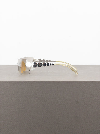 Dior by Galliano SS04 ‘Millenium’ Ruthenium Wrap Mask Shield Sunglasses