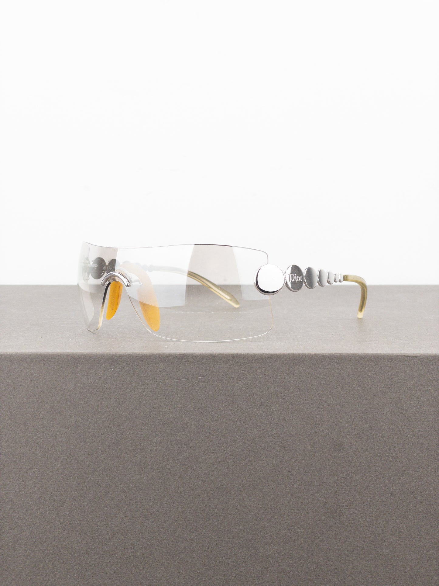 Dior by Galliano SS04 ‘Millenium’ Ruthenium Wrap Mask Shield Sunglasses