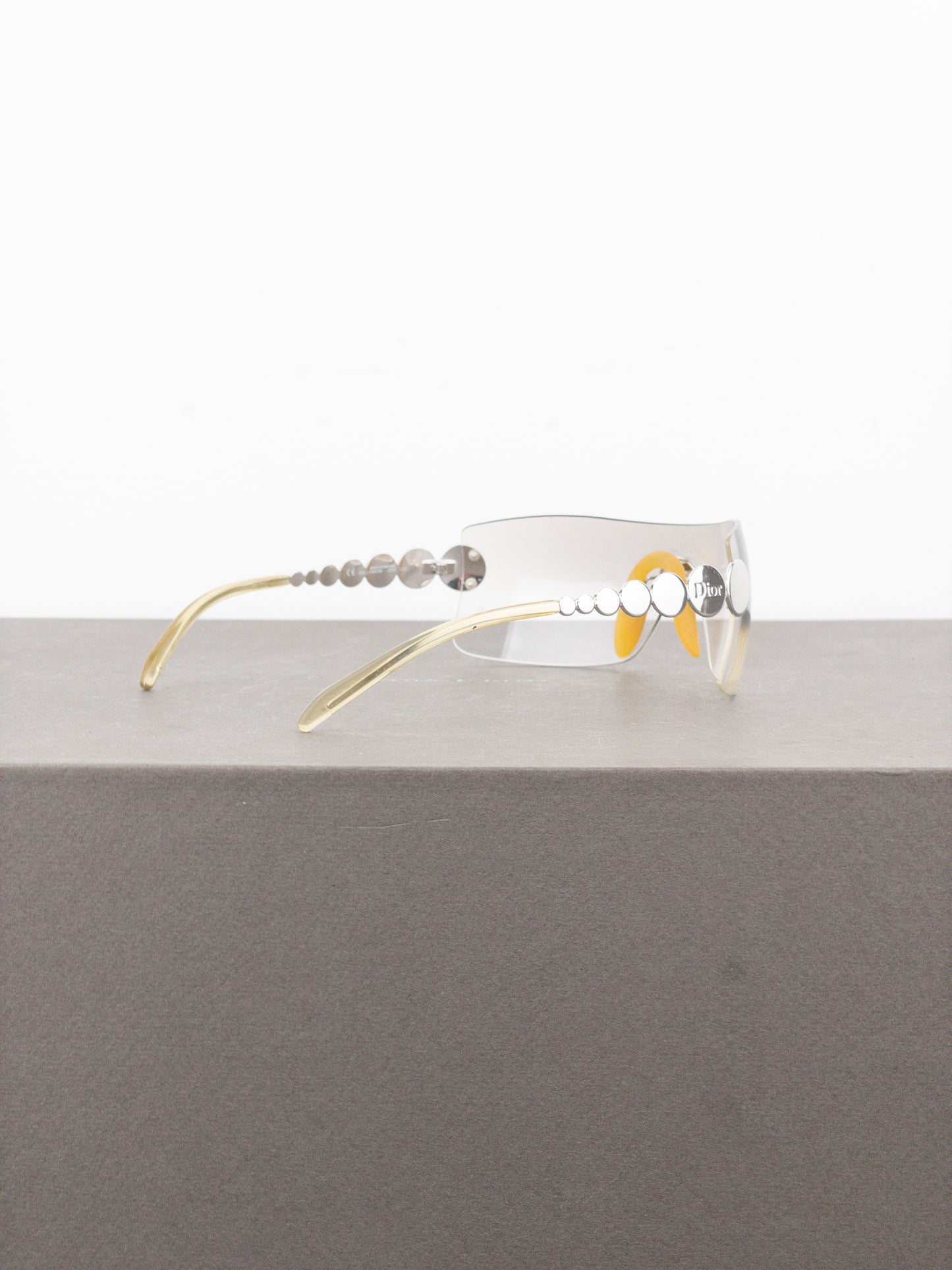 Dior by Galliano SS04 ‘Millenium’ Ruthenium Wrap Mask Shield Sunglasses