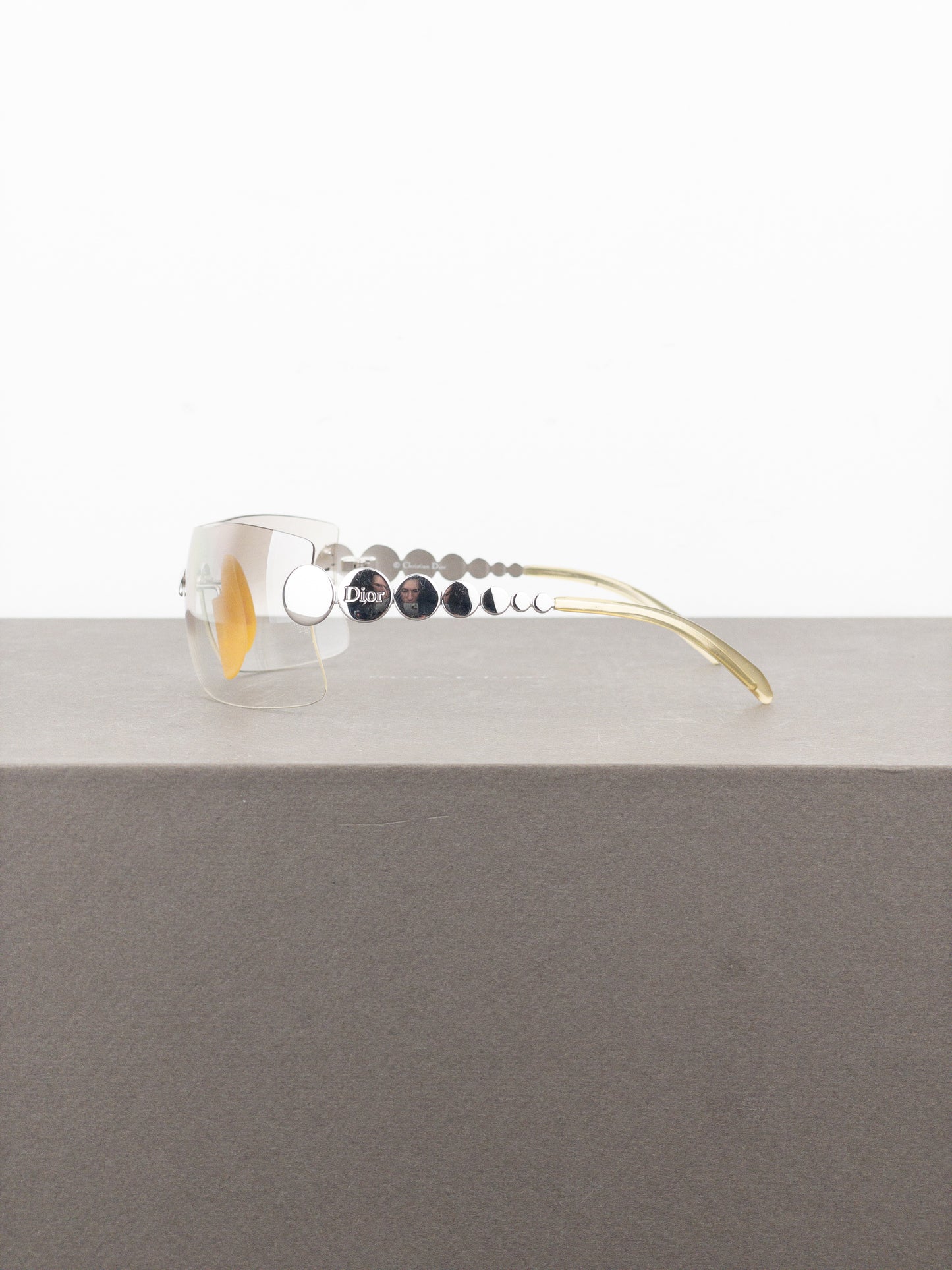 Dior by Galliano SS04 ‘Millenium’ Ruthenium Wrap Mask Shield Sunglasses